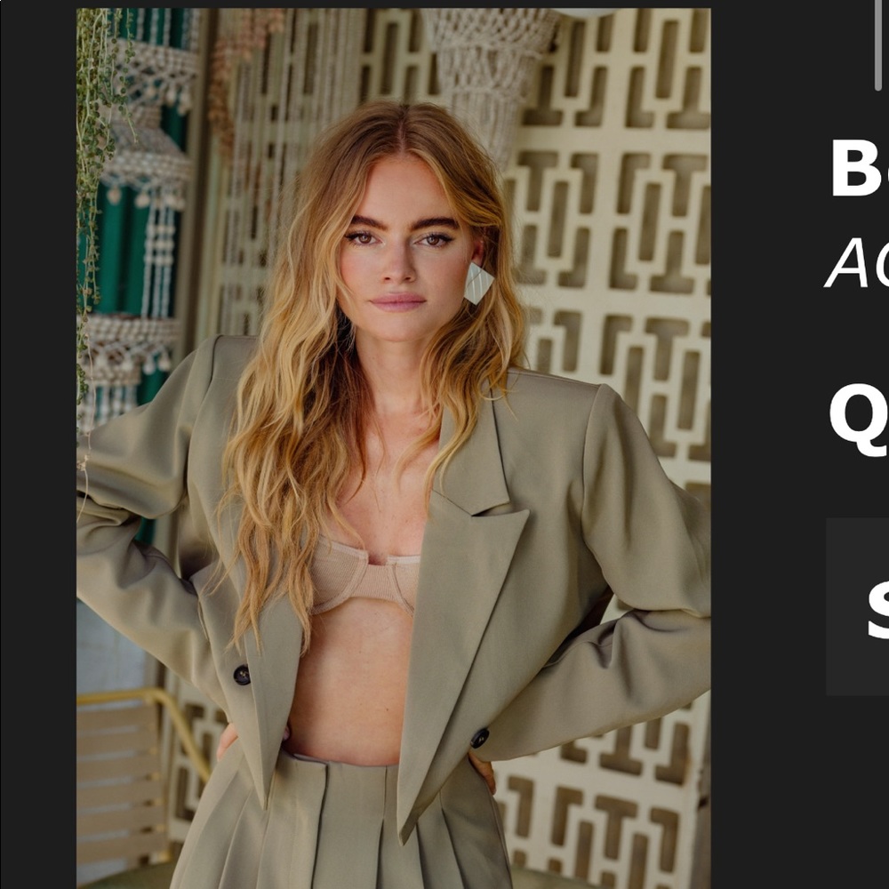 Wide Leg Blazer Crop Set